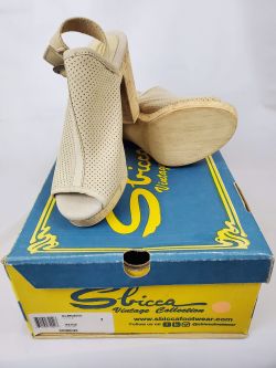 Sbicca Alamonte Beige Womens Platform Sandal